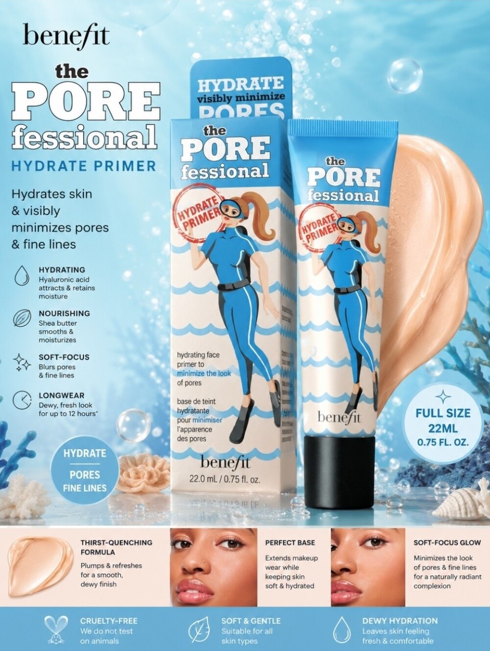 Benefit The POREfessional Hydrate Primer Full Size 22ml